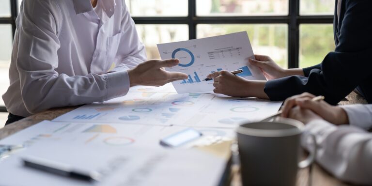 Business people advisor, business people talking, planning analyze investment and marketing with